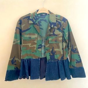 Harvey Faircloth peplum camo jacket